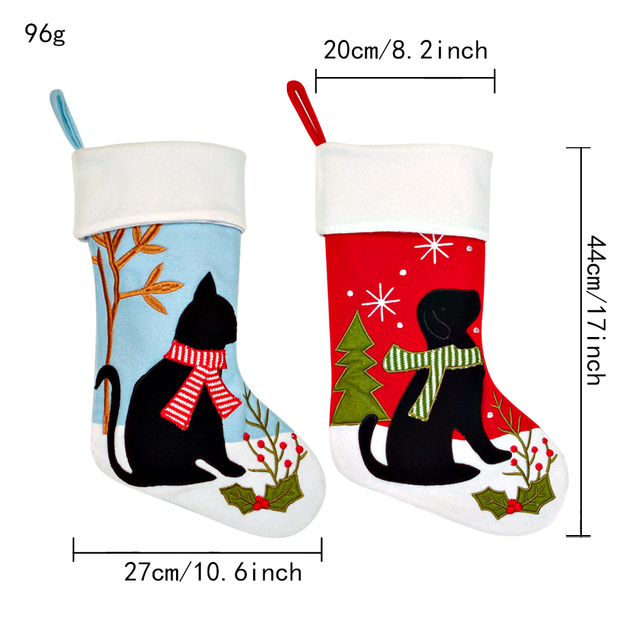 Personalisierte Weihnachtsstrümpfe mit Haustier-Muster Individuell bestickte Geschenke mit Namen für Tierliebhaber