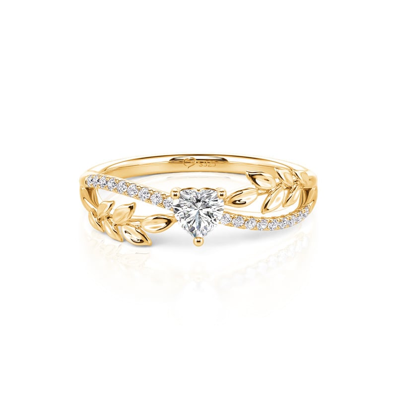 Jeulia Gold Twisted Olive Leaf Infinity Heart Ring