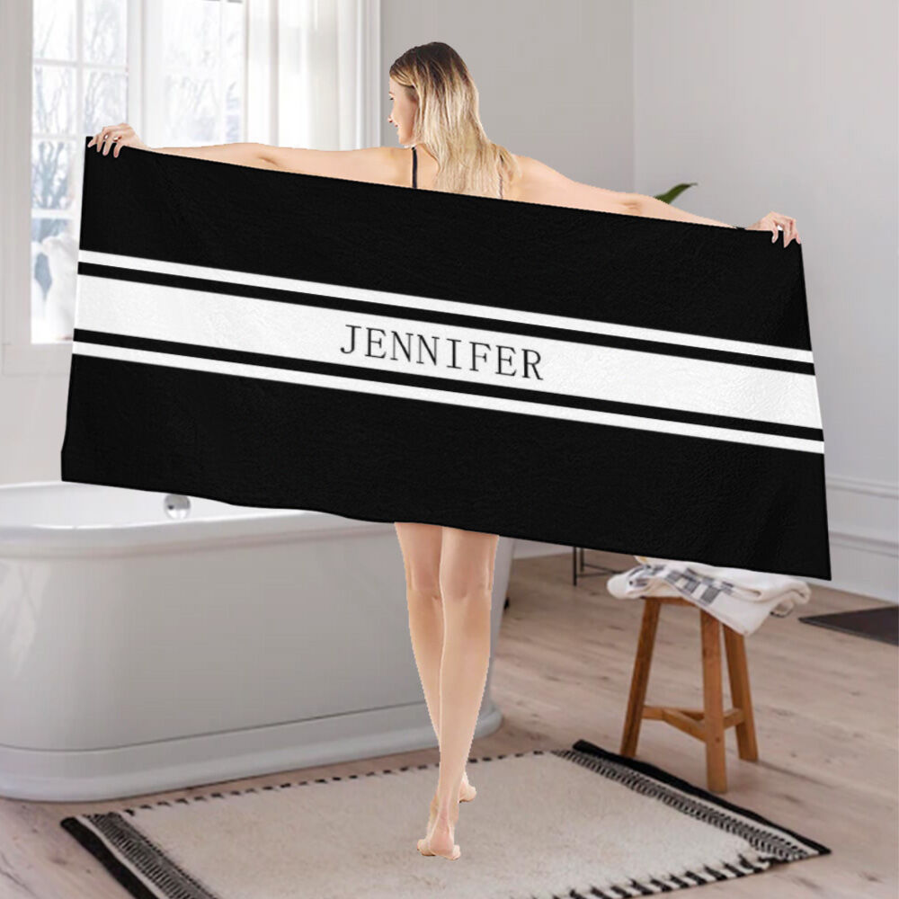 Personalized Name Bath Towel Simple Gift for Father's Day