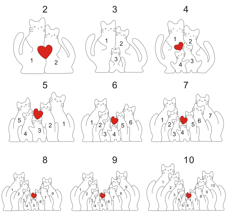 名入れ ウッド パズル 猫 オブジェ 置物 インテリア