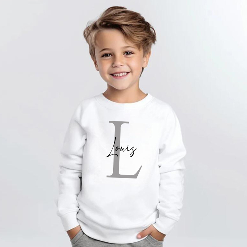 シンプル 名前 イニシャル入り スウェット 子供向け ギフト カスタマイズ キッズ