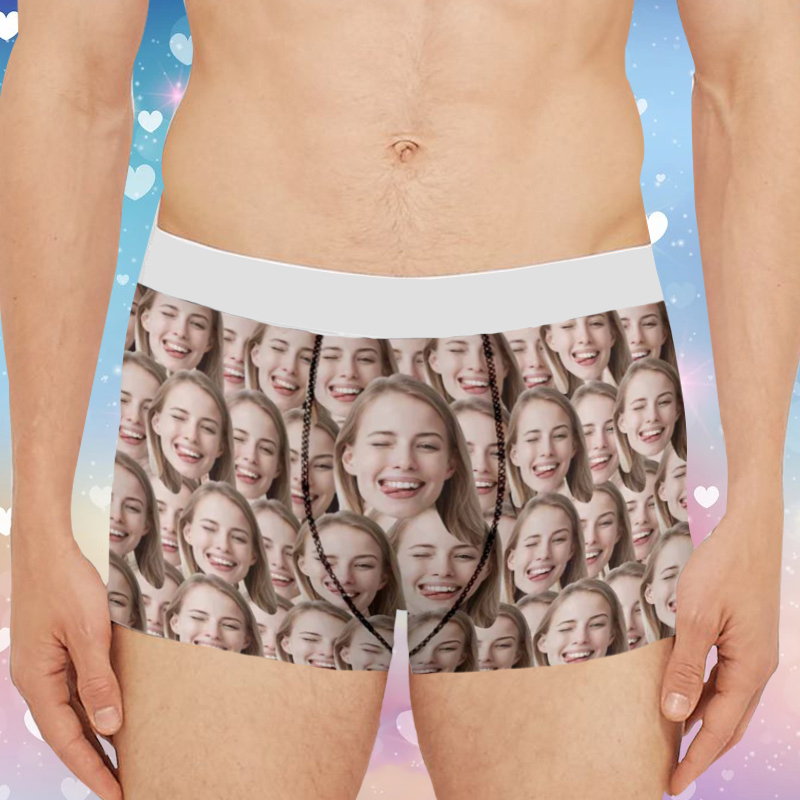 Personalized Face Picture Men's Underwear Boxer Briefs Interesting Present for Boyfriend