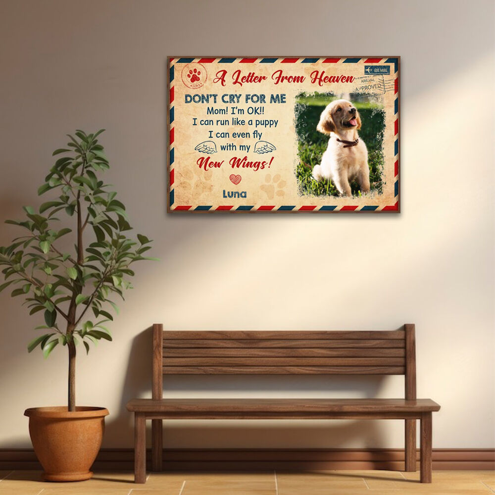 Personalized Picture Canvas Wall Art Wonderful Gift for Pet Lover "Don't Cry For Me"