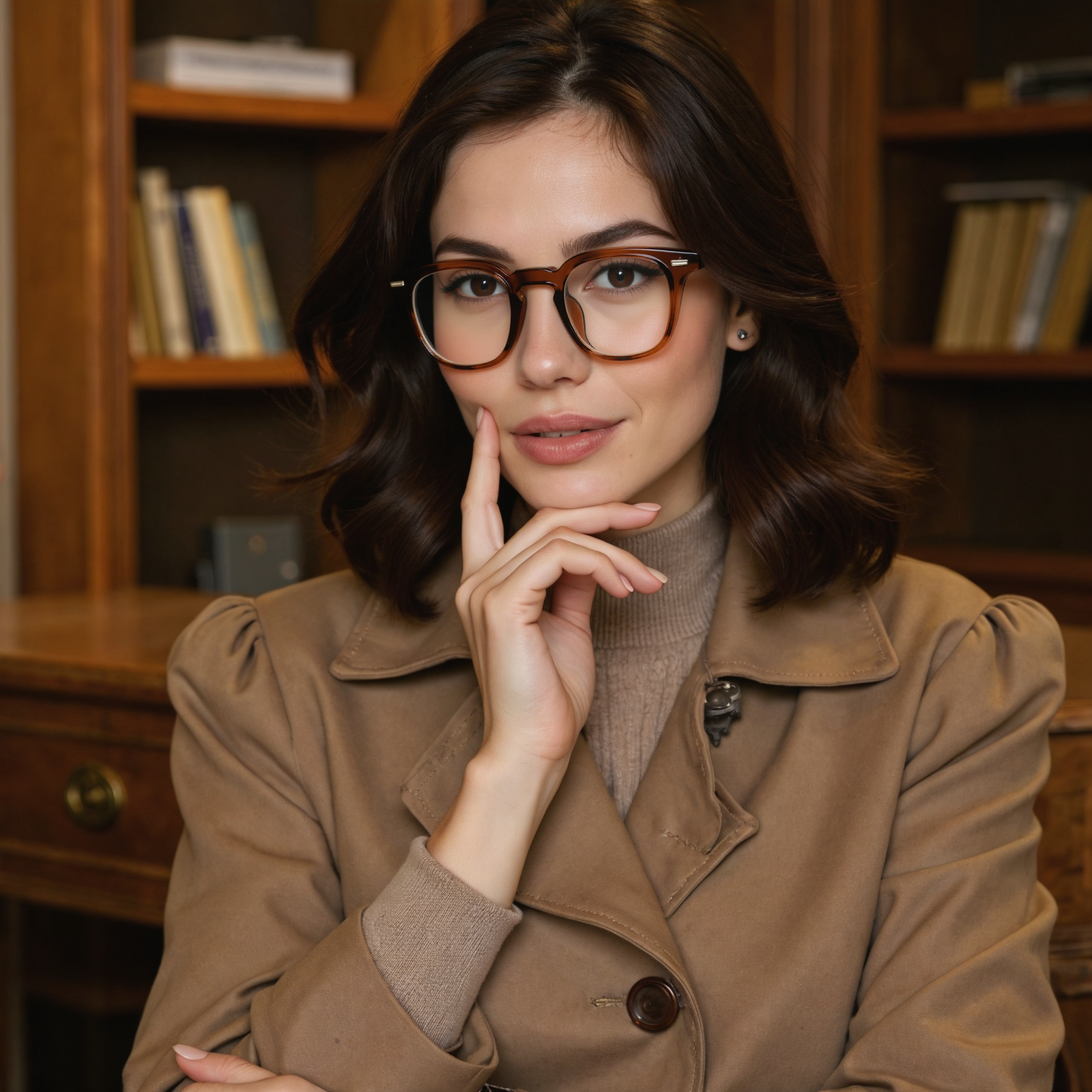 Kenneth Quadratische Braune Brille