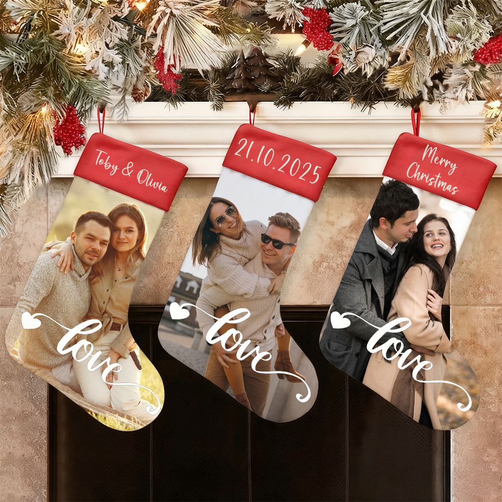 Personalized Christmas Stockings Custom Couple Names Simple Christmas Gifts for Wife