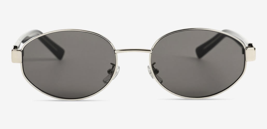 Violet Silver Oval Sunglasses