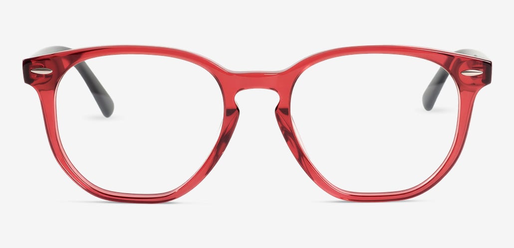 Hunter Red Round Glasses