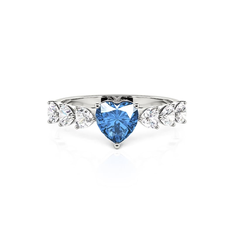 Jeulia Custom Heart Promise Ring with Birthstone Sterling Silver