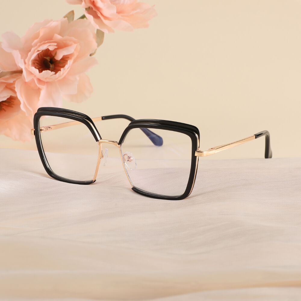 Deborah Geometric Black Glasses