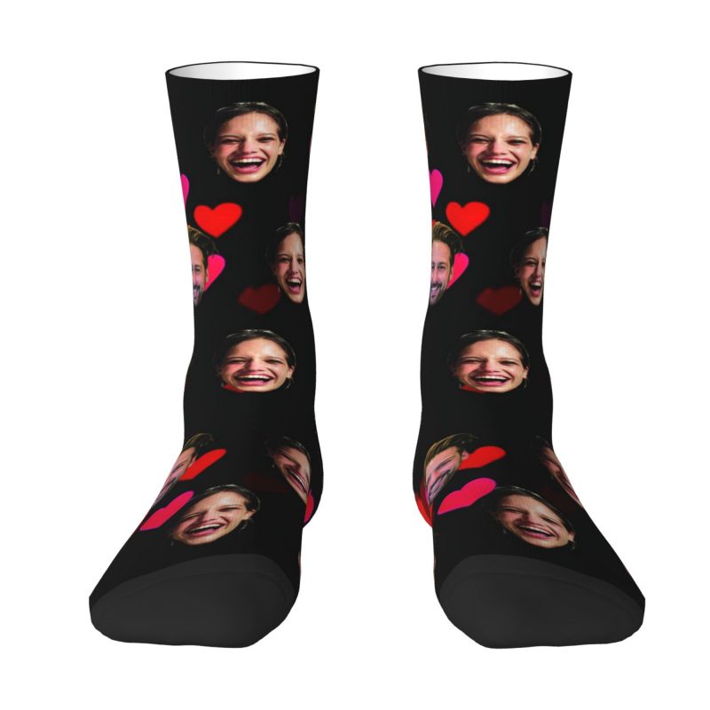 Chaussettes personnalisées Cœur d'Amour Rose pour la Saint Valentin
