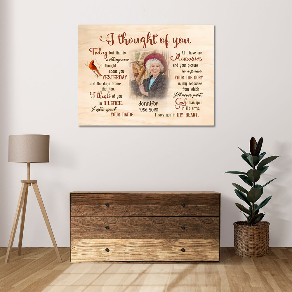 Personalized Picture Canvas Wall Art Best Present for Family "I Thought Of You"