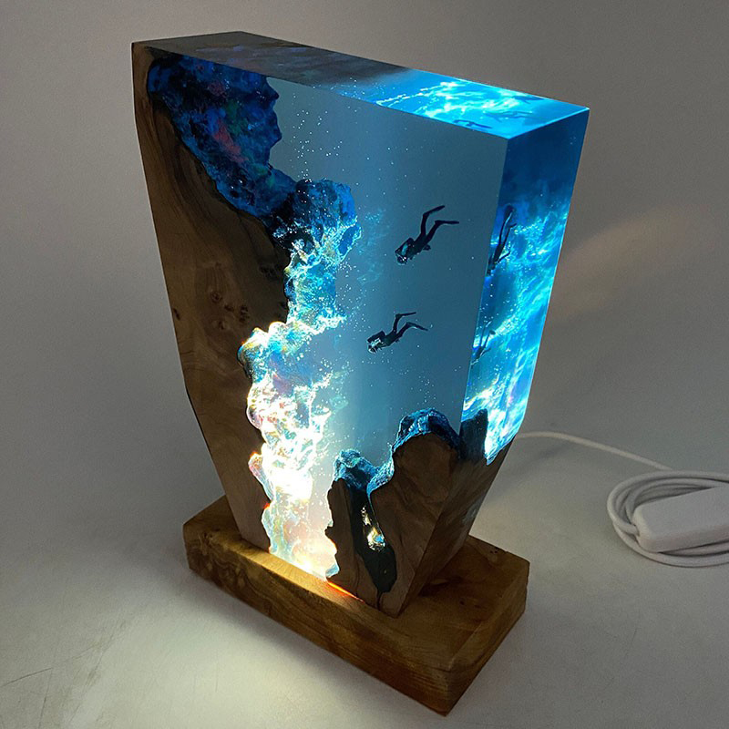 Diving Deep Sea Exploration Resin Night Light Creative Gift for Friend