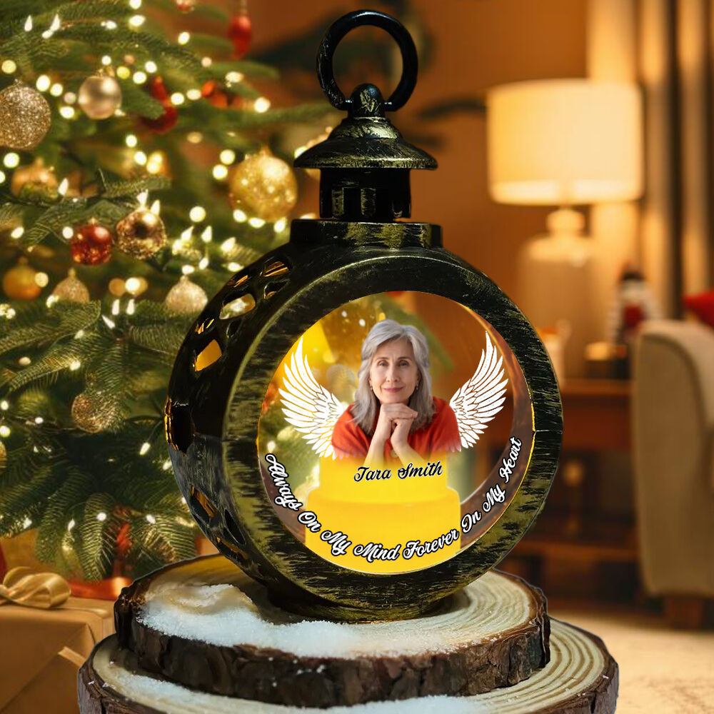 Lanterne aux chandelles personnalisée Cadeau commémoratif de Noël personnalisé avec photo de famille
