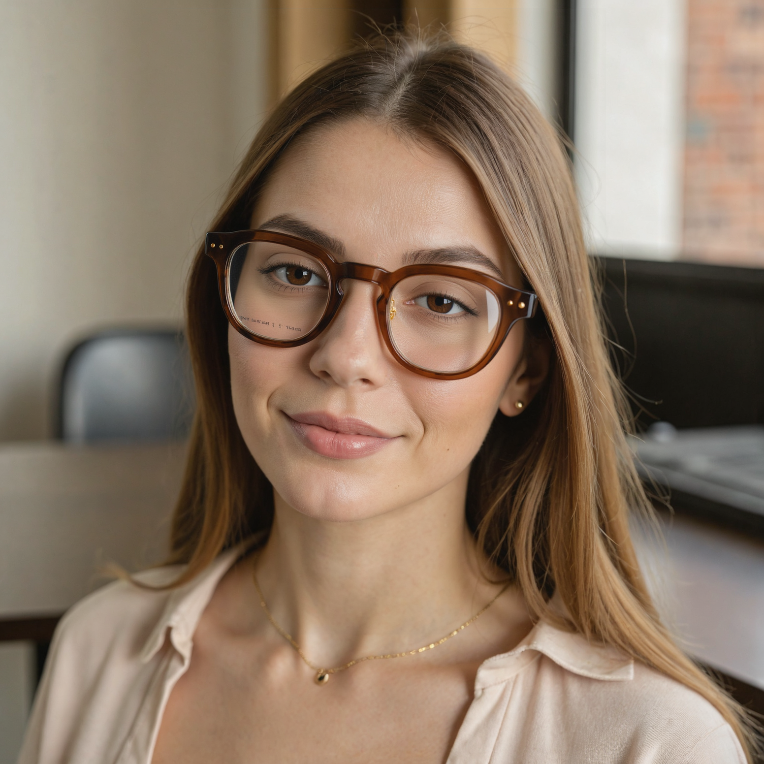 Burnell Quadratische Braune Brille