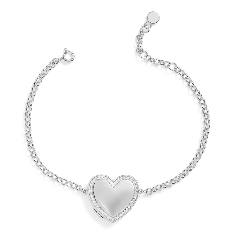 Personalized Heart-Shaped Photo Box Bracelet Gift for Girls
