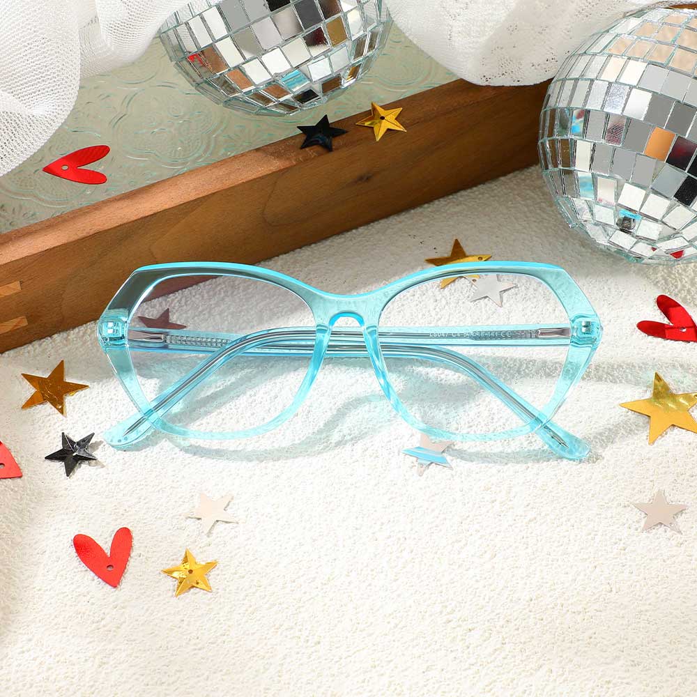 Eddie Cat Eye Blaue Brille