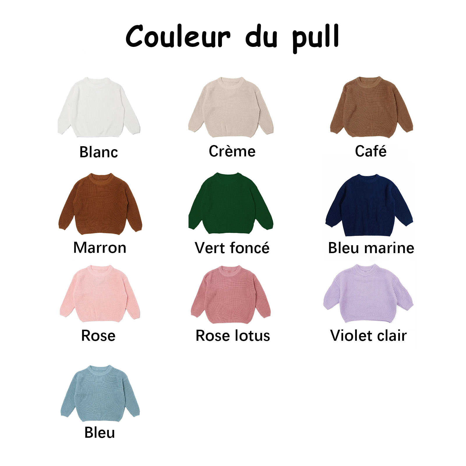 Pull personnalisé avec prénom brodé cadeau créatif pour enfants