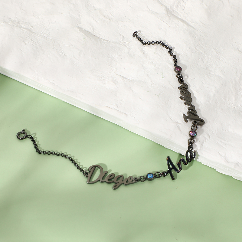 誕生石 ネーム カスタマイズ ブレスレット