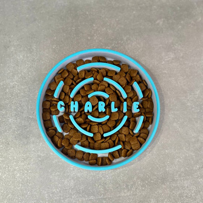 Personalized 3D Printed Pet Slow Food Bowl Custom Name Funny Gift For Dogs