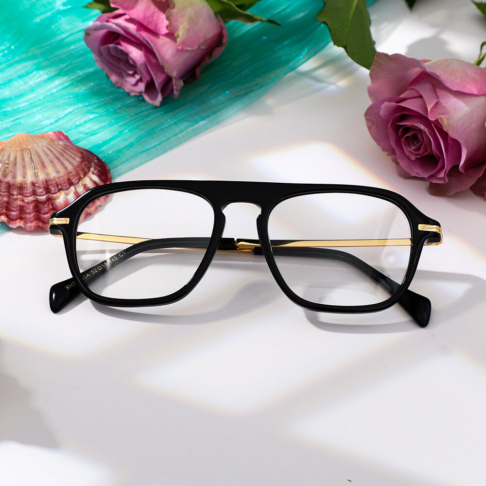 Christoe Aviator Black Glasses