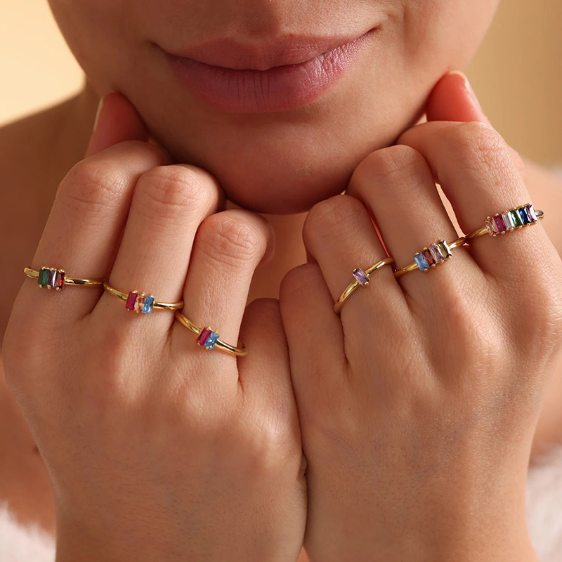 Personalized Birthstone Ring Exquisite Gift For Mother's Day