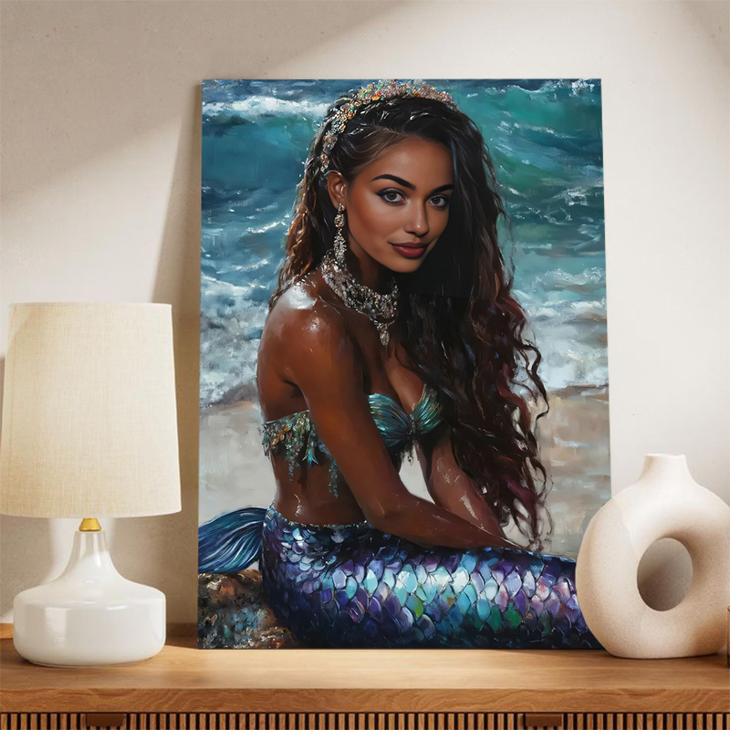 Personalized Mermaid Portraits with Custom Face Swap Best Gift for Valentine's Day