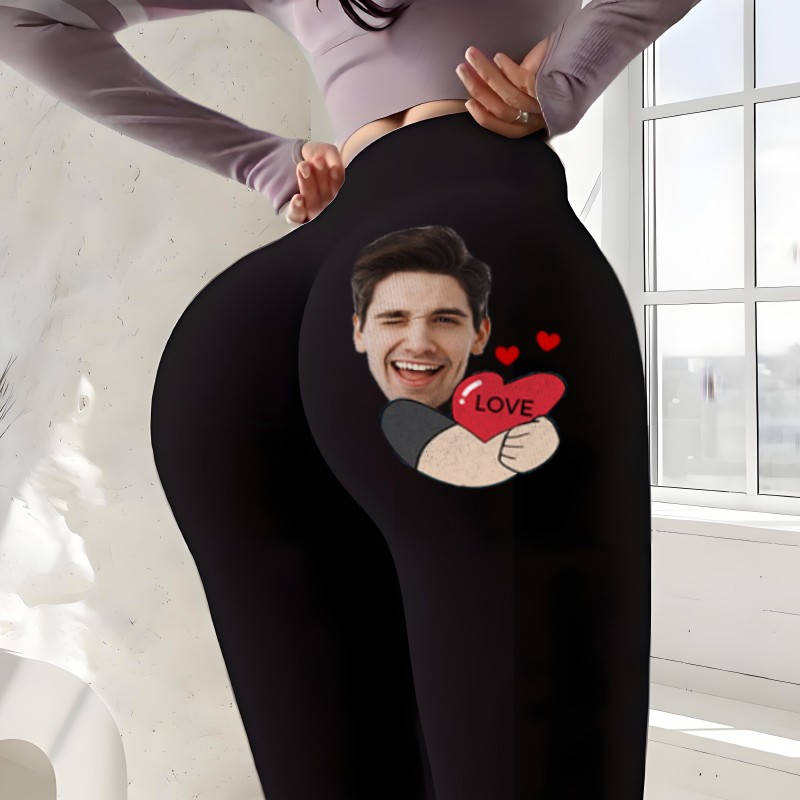 Personalized Leggings My Love Hug Custom Photo Funny Design Perfect Gift for Her Lovers Wife