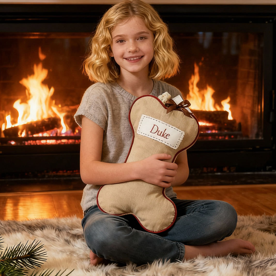 Personalized Bone Christmas Stockings Custom Embroidered Name Gift for Family
