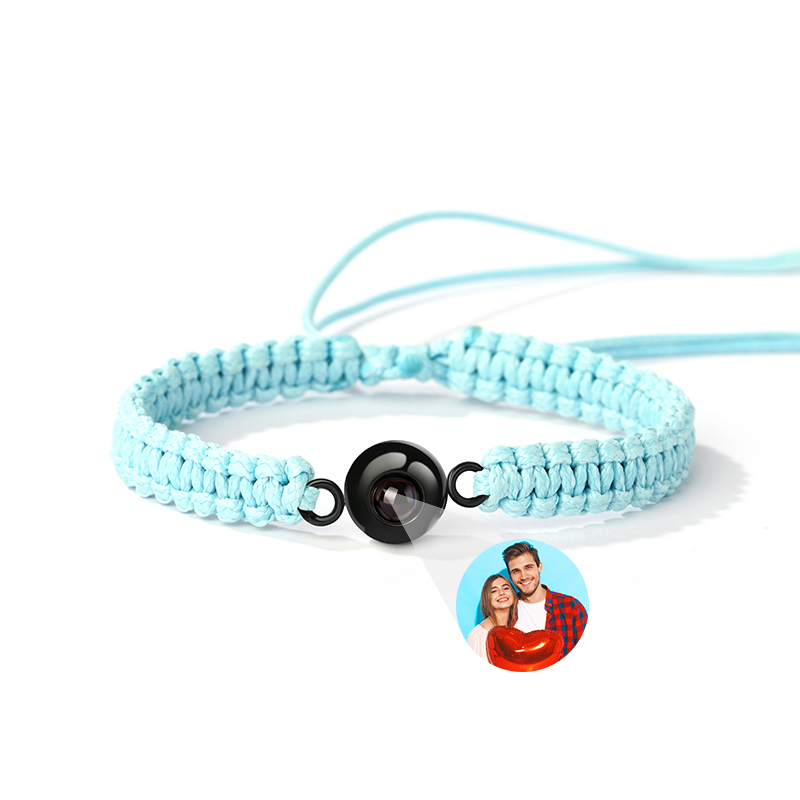 プロジェクション ペット 犬 猫 写真 写真入れ 組紐 ブレスレット チタンスチール