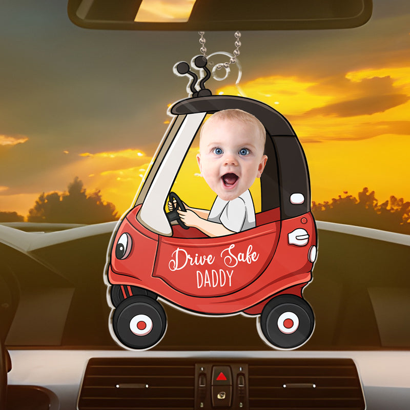 Pendentif voiture personnalisé avec photo d'enfant pour la fête des pères