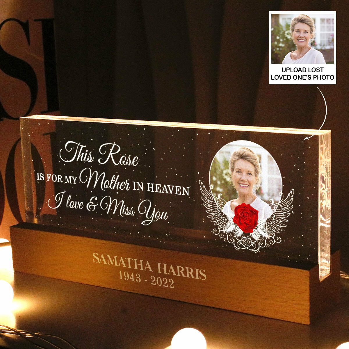 Personalized Led Lights Custom Photo Memorial Gifts For Family