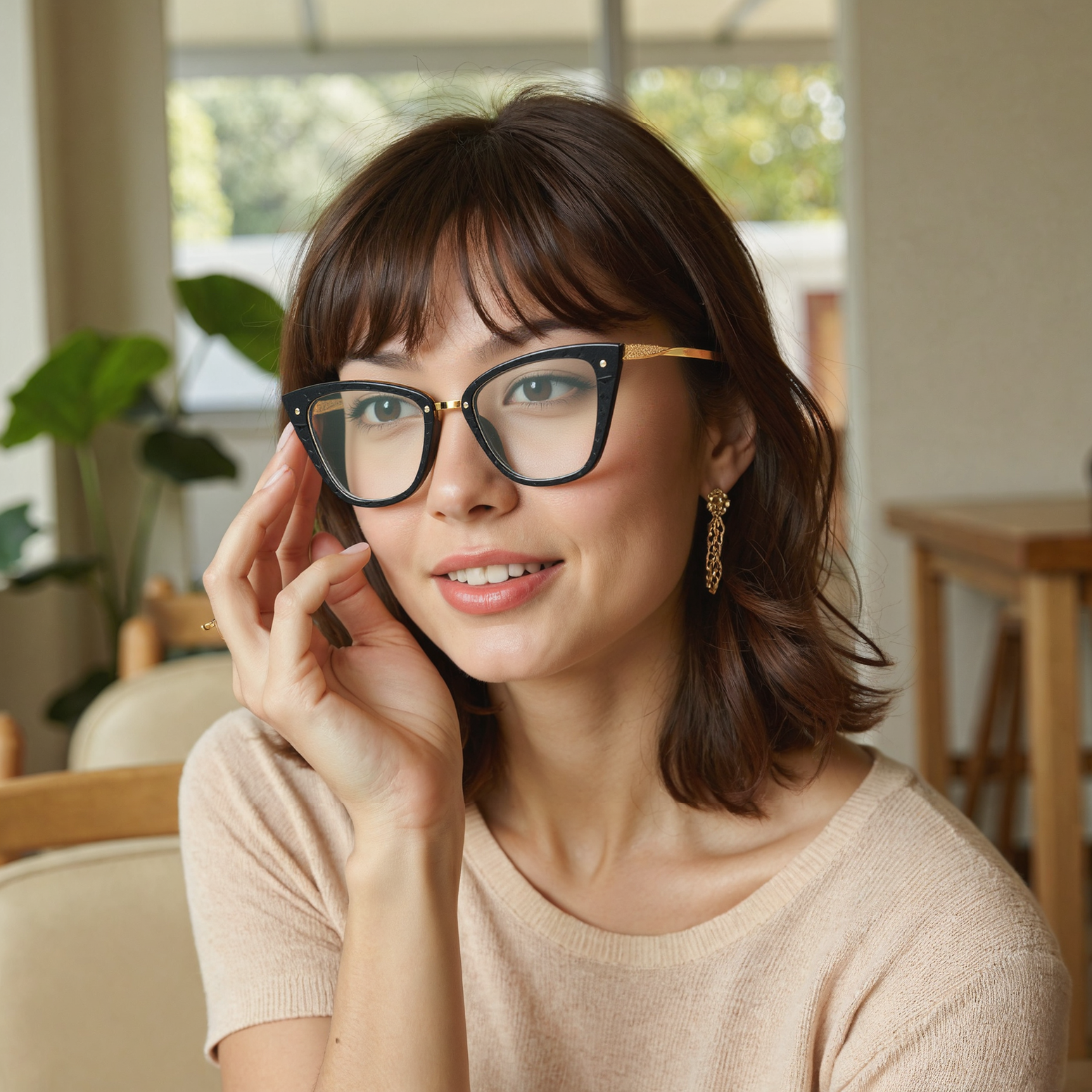 Daphne Cat Eye Schwarze Brille