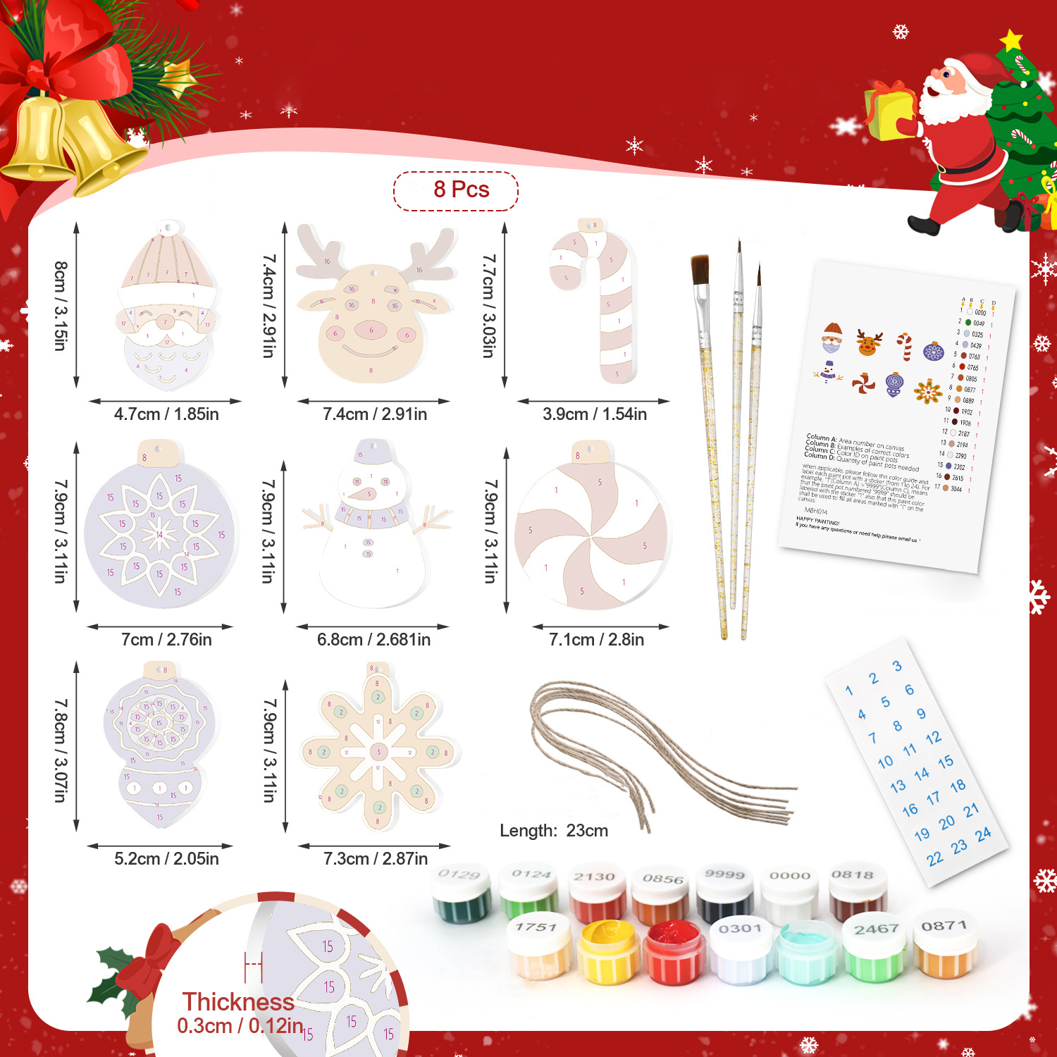 DIY 手描き クリスマスケーン クリスマス オーナメントセット