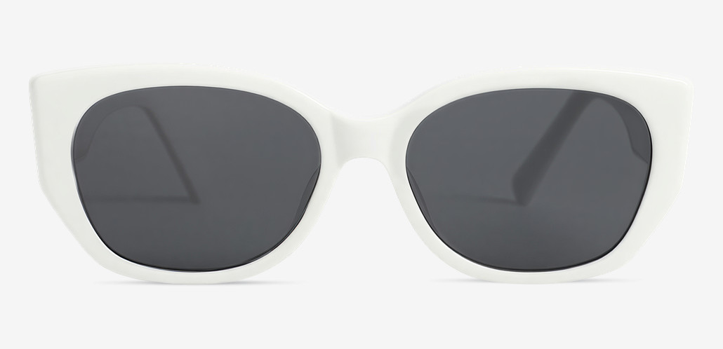 Evelyn White Square Sunglasses