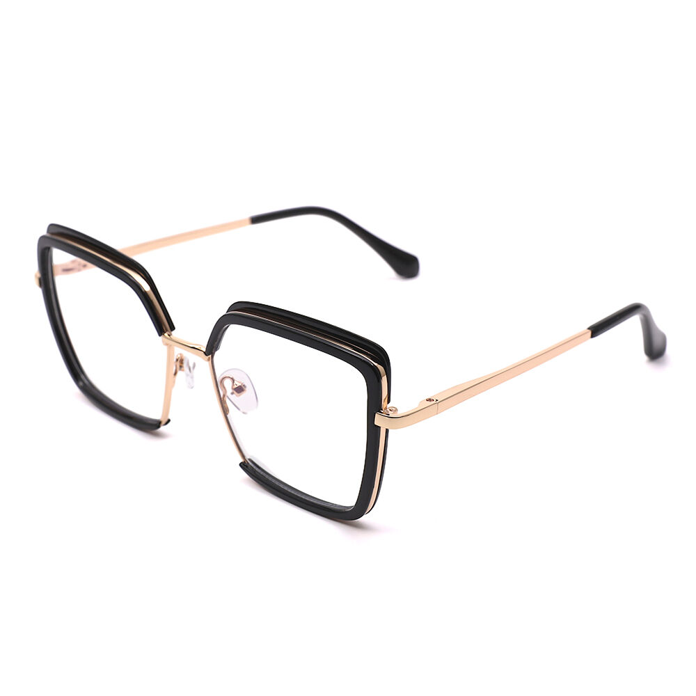 Deborah Geometric Black Glasses