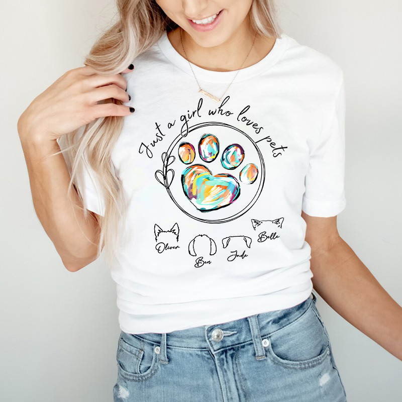 Gepersonaliseerd T-shirt Alleen iemand die van huisdieren houdt Aangepaste optionele patronen Perfect cadeau voor dierenliefhebbers