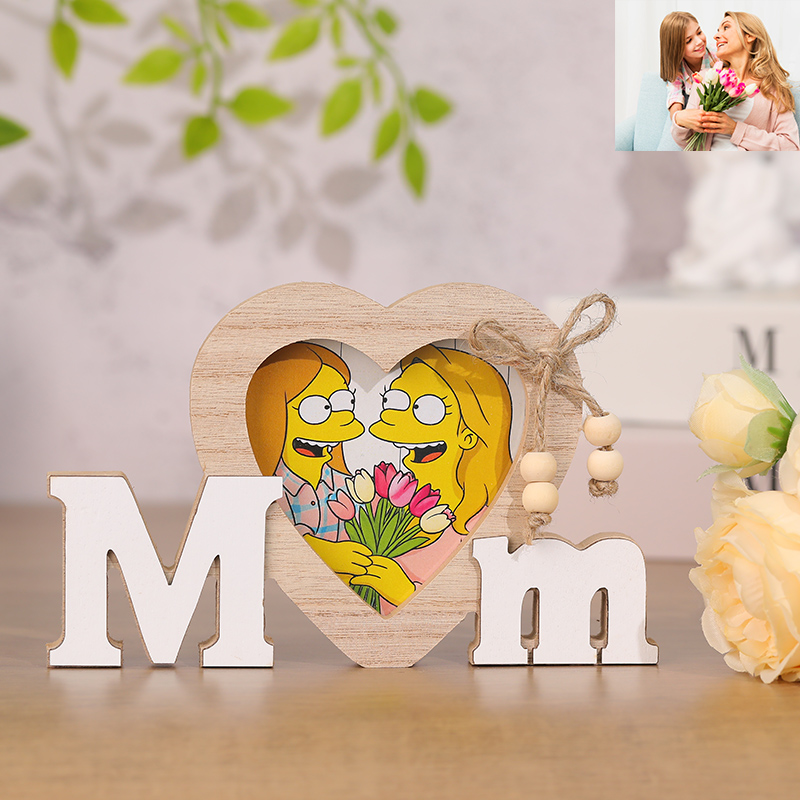 Personalized Mom Cartoon Style Photo Frame Gift for Mother's Day