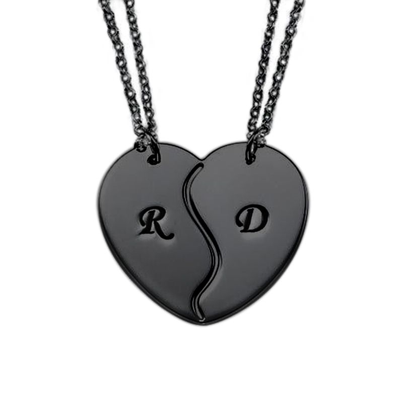"Lettering You In My Heart" Heart Shape Necklace for Couples