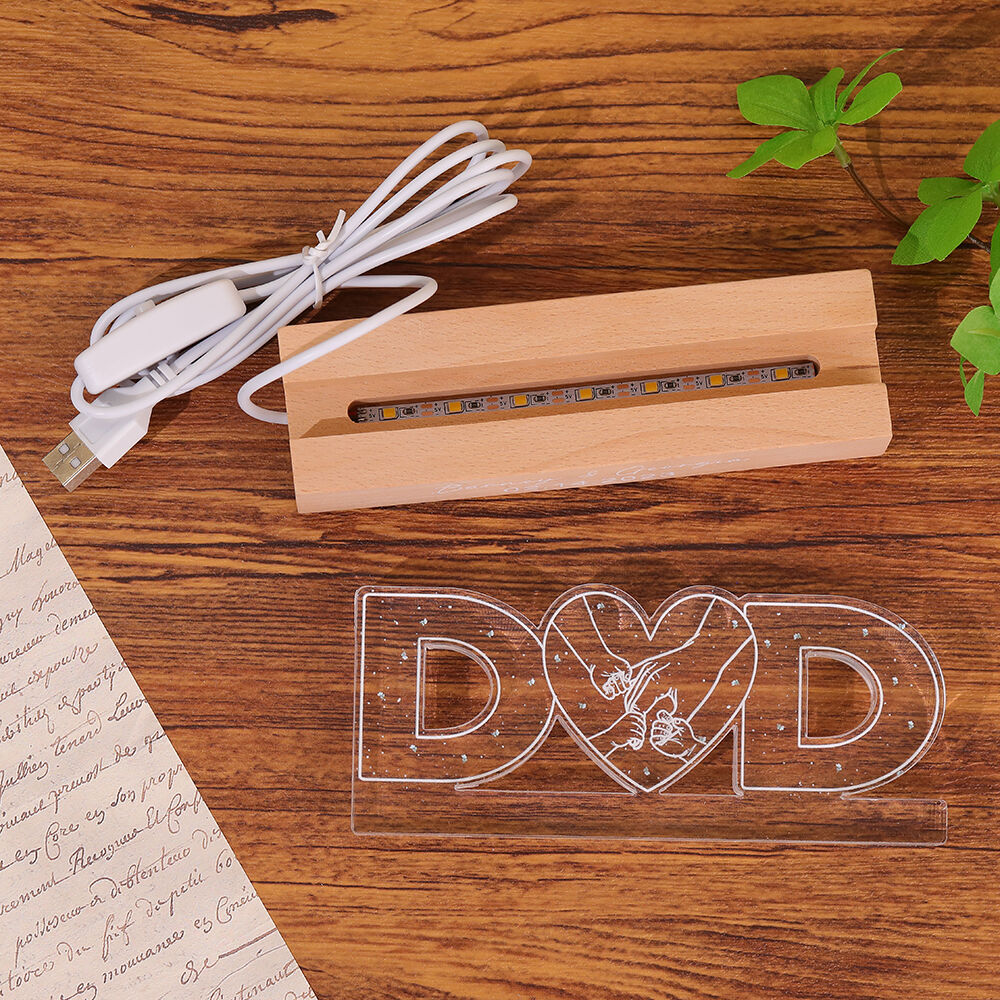 Spersonalizowana lampka nocna z wzorem pięści Kreatywny prezent dla taty