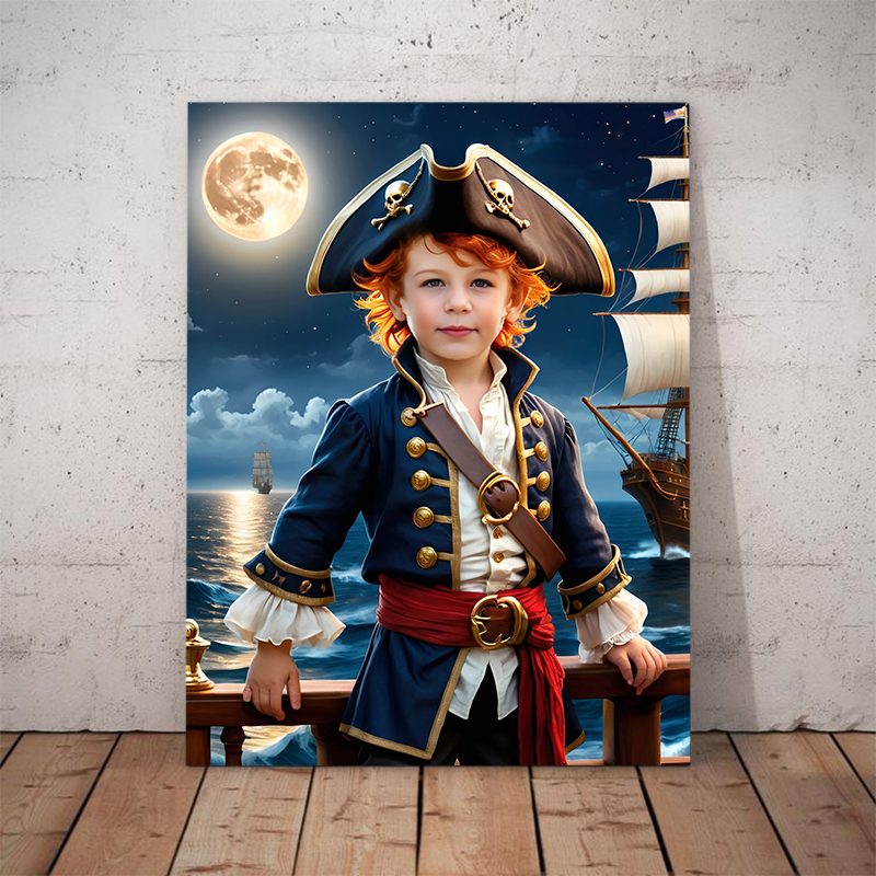 Personalized Pirate Portraits with Custom Face Swap Special Gift for Kids