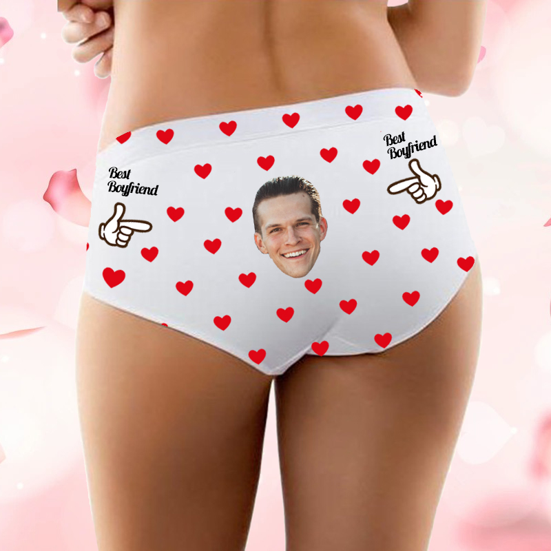 Personalized Photo Women's Underwear Simple Style Gift for Girlfriend "Best Boyfriend"
