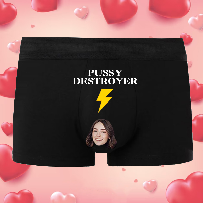 Personalized Photo Men's Underwear Boxer Briefs Funny Gift for Boyfriend