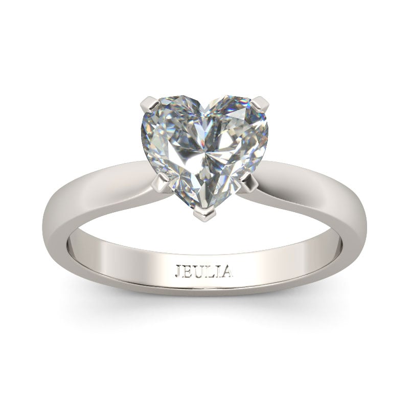 Simple Heart Cut Promise Rings for Her Sterling Silver Commitment Rings
