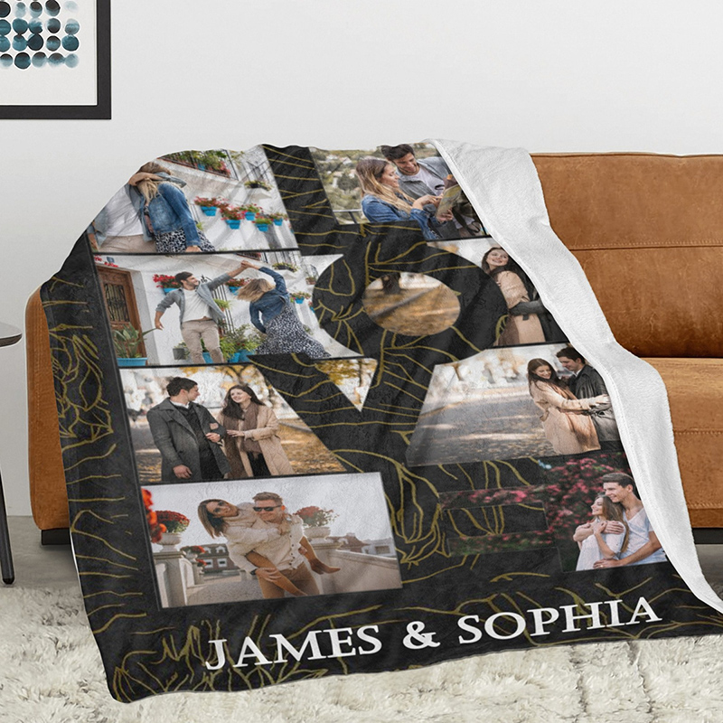 Personalized Photo Blanket Sweet Gift for Couple