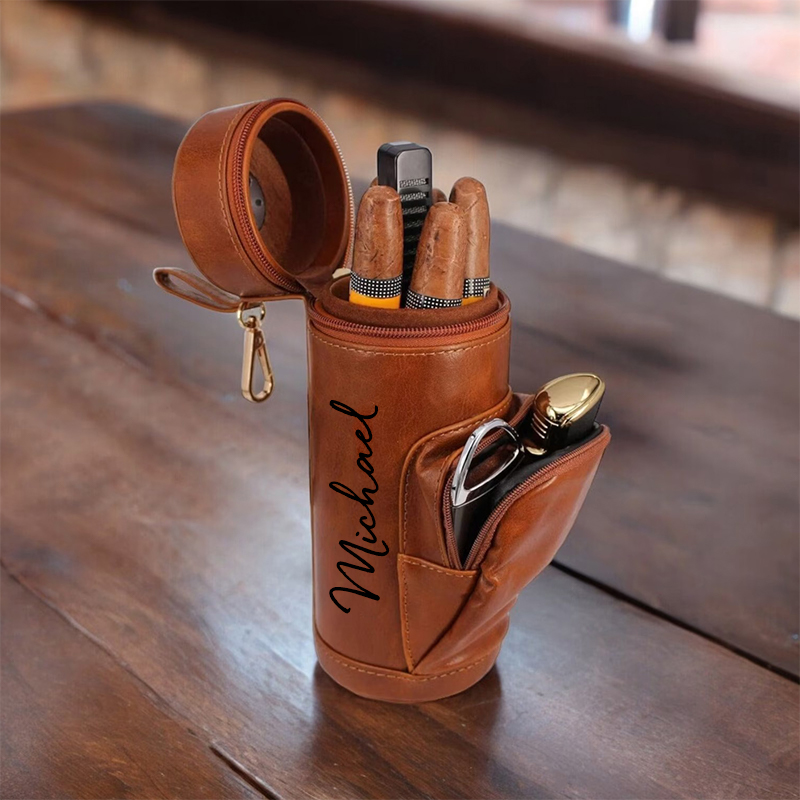 Personalized Cigar Humidor Case Custom Name with Font Design Perfect Cigar Accessories Gift for Him