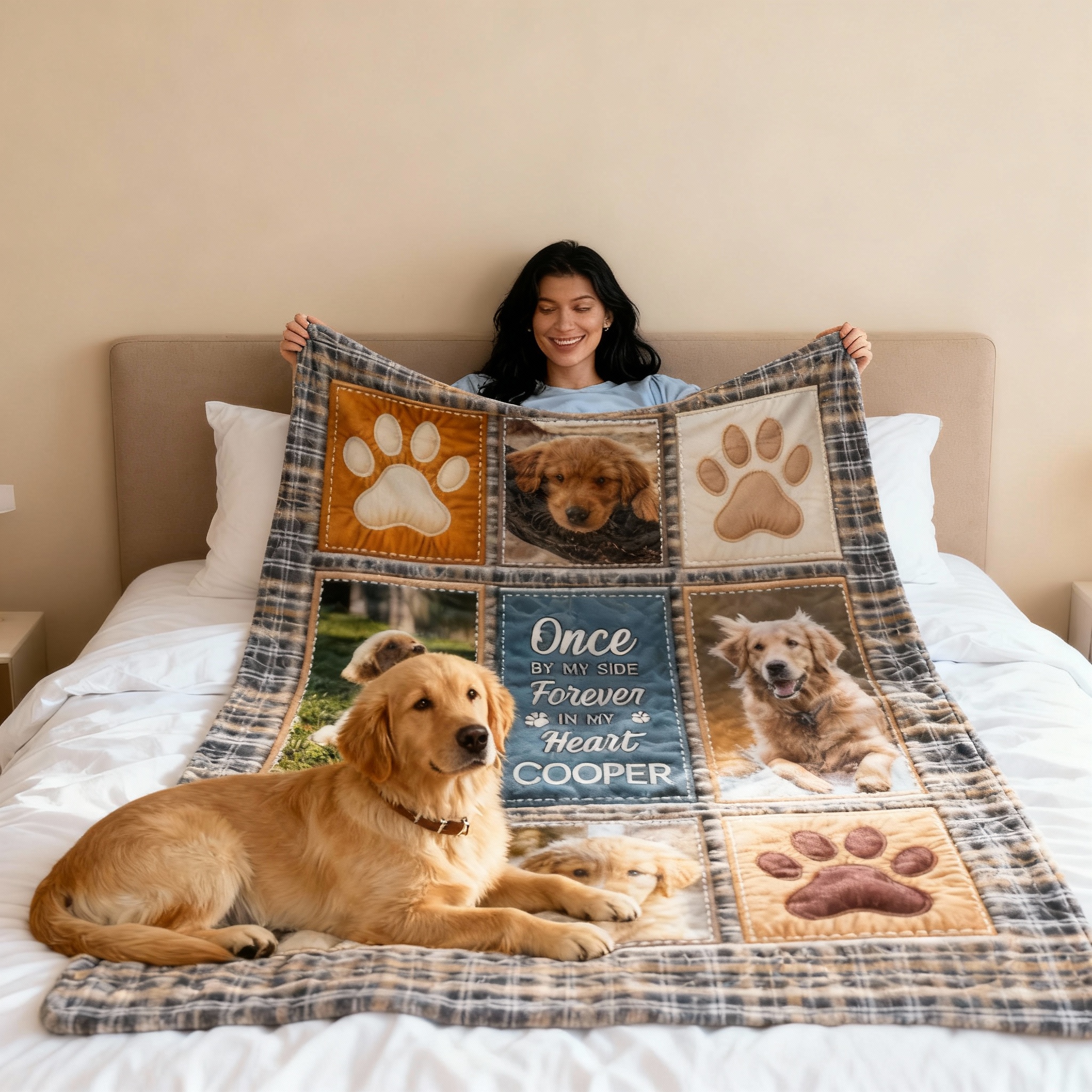 Personalized Picture Blanket Warm Present for Pet Lover