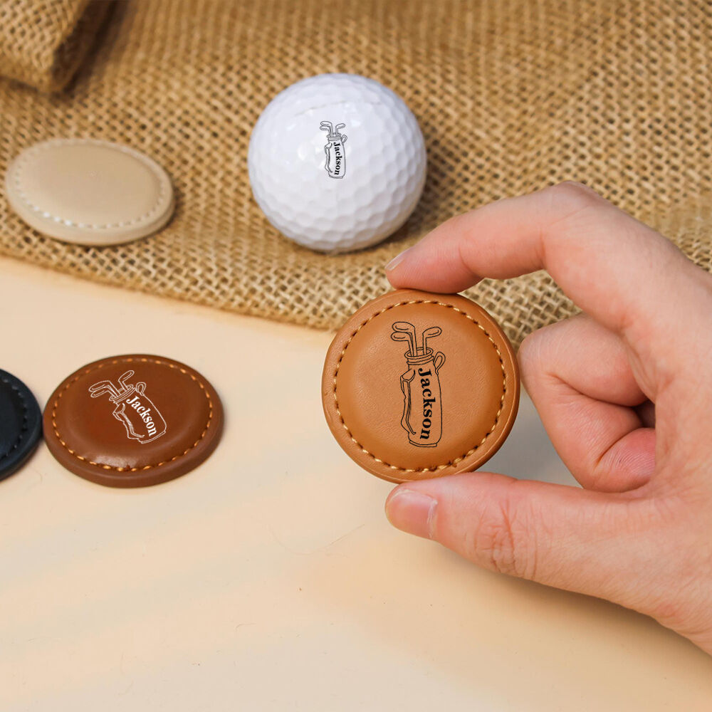 Personalized Leather Golf Ball Marker with Name Magnetic Golf Ball Marker Gift for Golfers