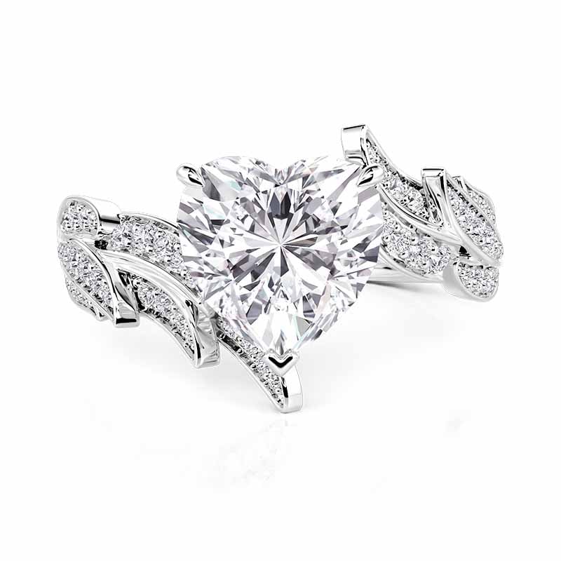 Jeulia Wing Bypass Design Heart Promise Ring