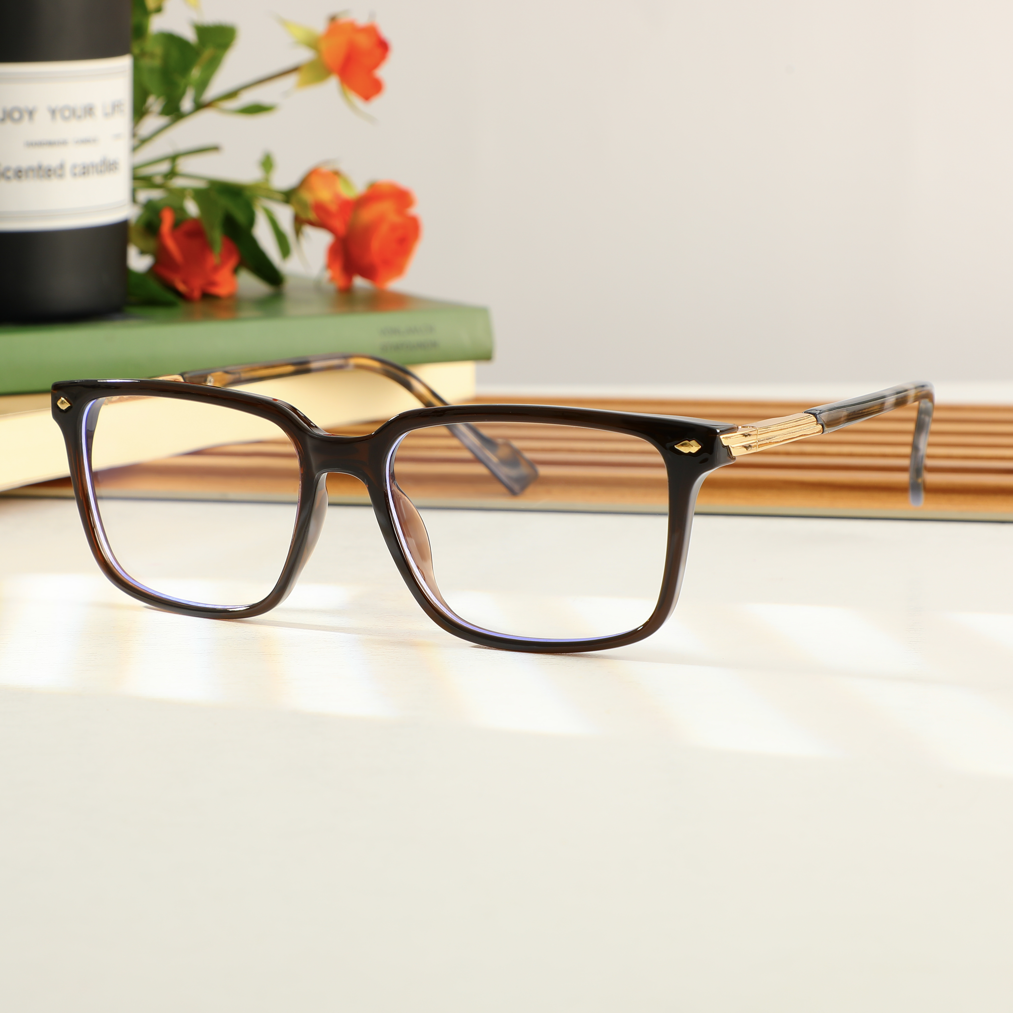 Occhiali da Vista Richardson Rettangolare Marrone 