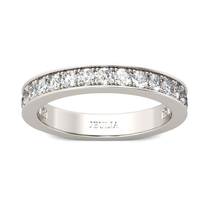 Classic Women's Round Cut Wedding Band in Sterling Silver